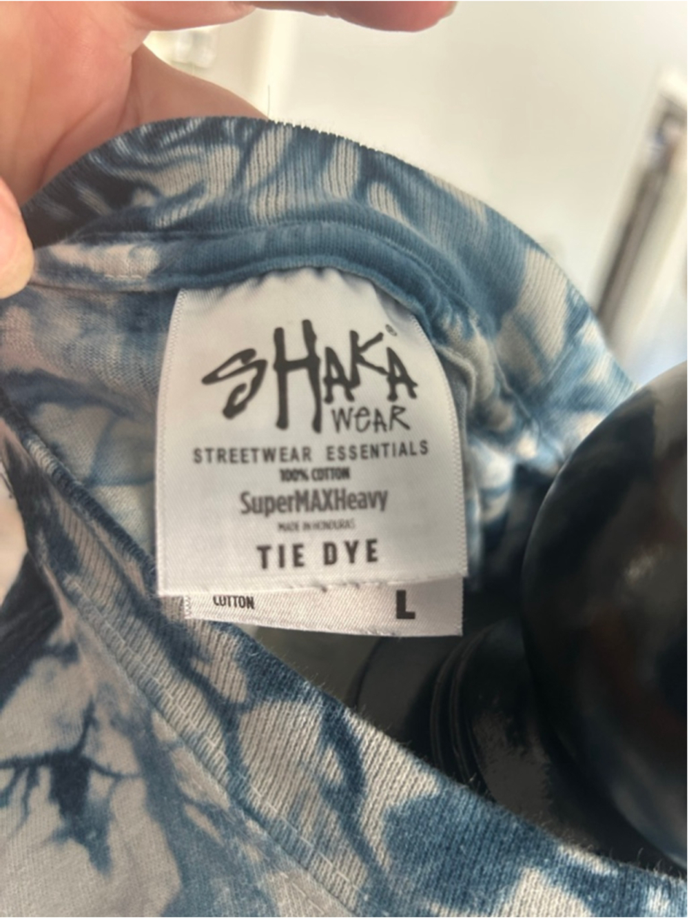 Men's Shaka Wear Tie-Dye Short Sleeve Tee L Blue White - Picture 3 of 5